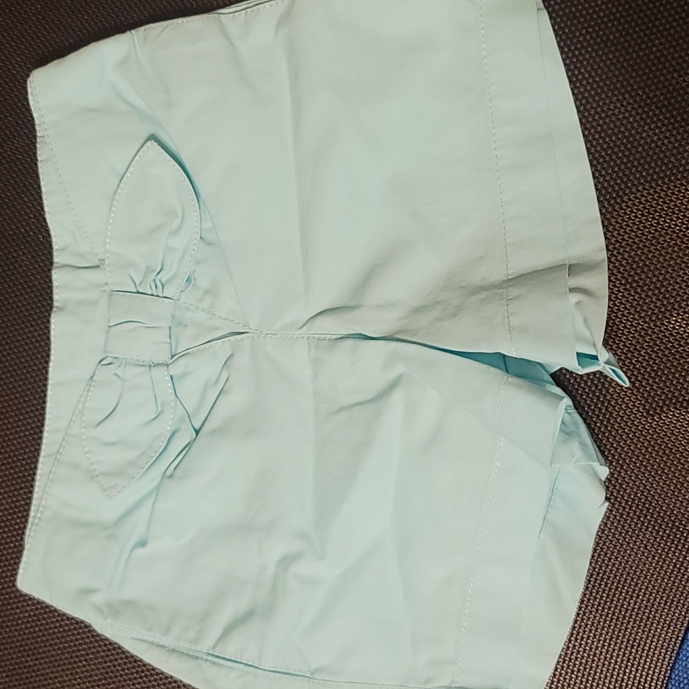 BEEBAY BABY GIRL BOW FRONT SHORTS: TURQUOISE: NWOT: SZ 3-6 MTHS